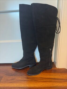 Aquatalia Black Over-the-Knee Suede Boots